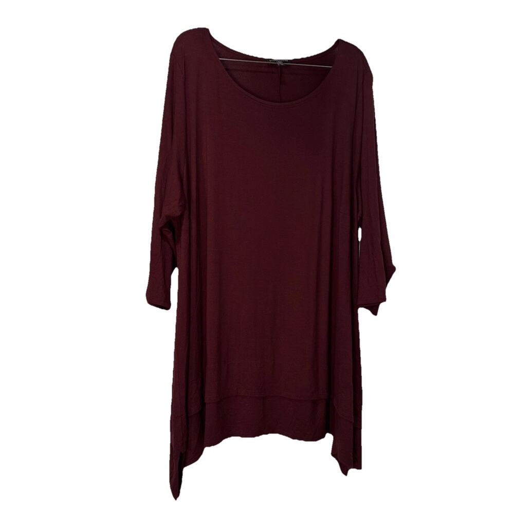 Eileen Fisher Womens 3X Round Neck Long Sleeve Stretch Jersey Tunic Top
